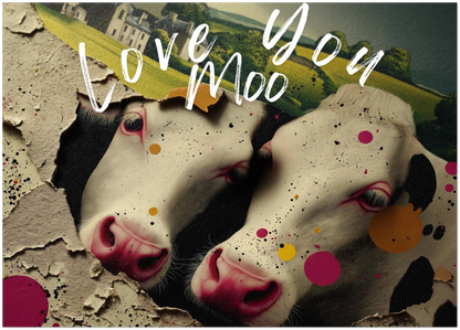 Love You Moo Giclée Keepsake Cards. Pack of 10.