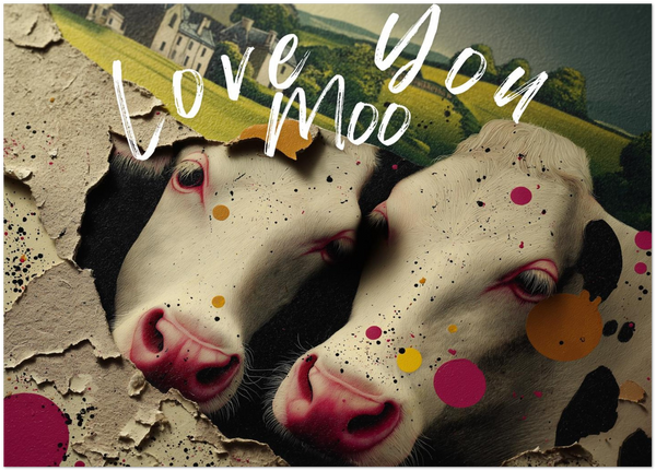 Love You Moo Giclée Keepsake Cards. Pack of 10.