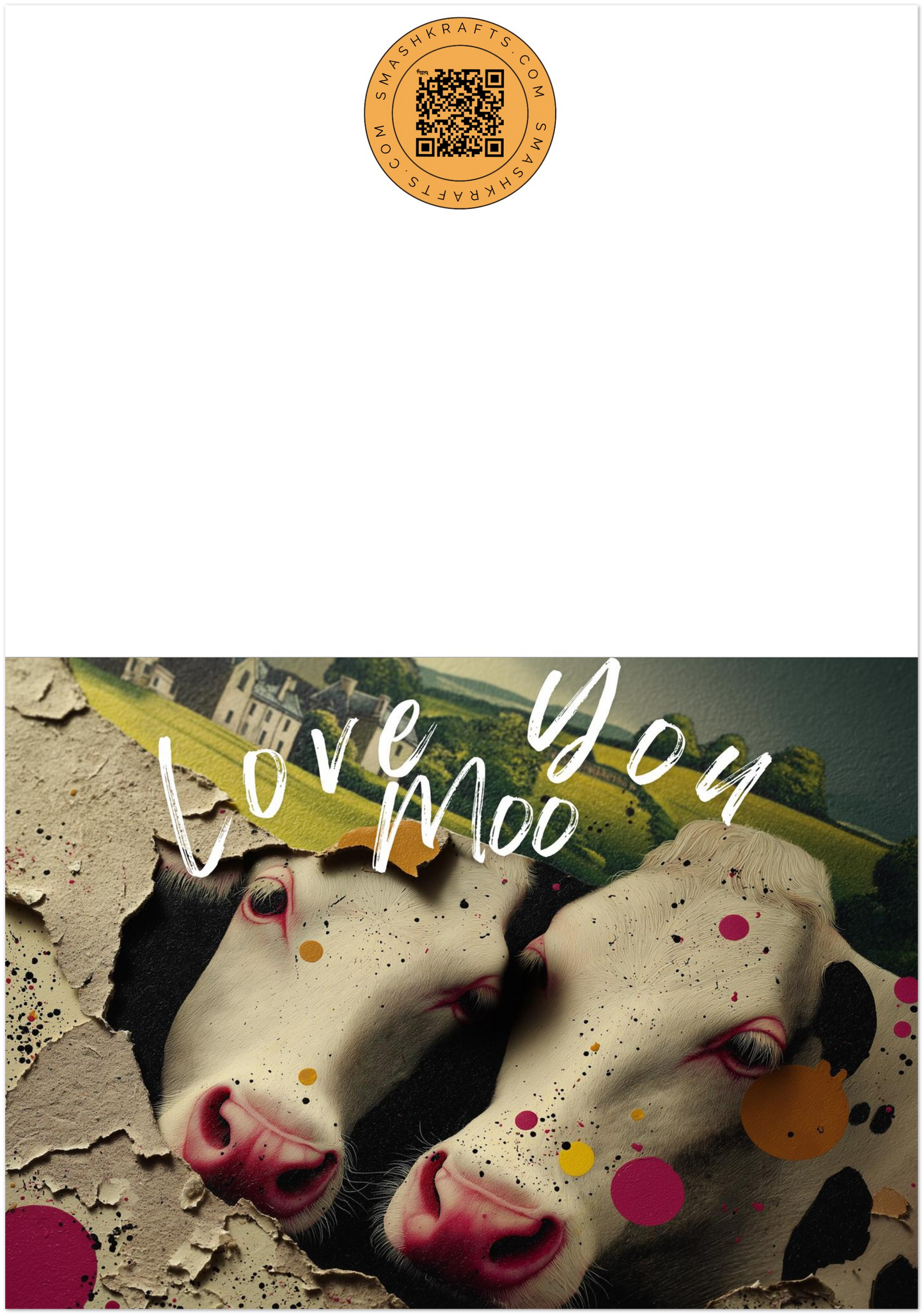 Love You Moo Giclée Keepsake Cards. Pack of 10.