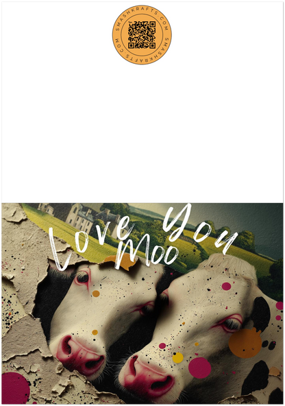 Love You Moo Giclée Keepsake Cards. Pack of 10.